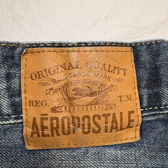 Aeropostale Essex Straight Leg Jeans Mens Size 29 32 Blue Distressed Denim - Picture 6 of 9